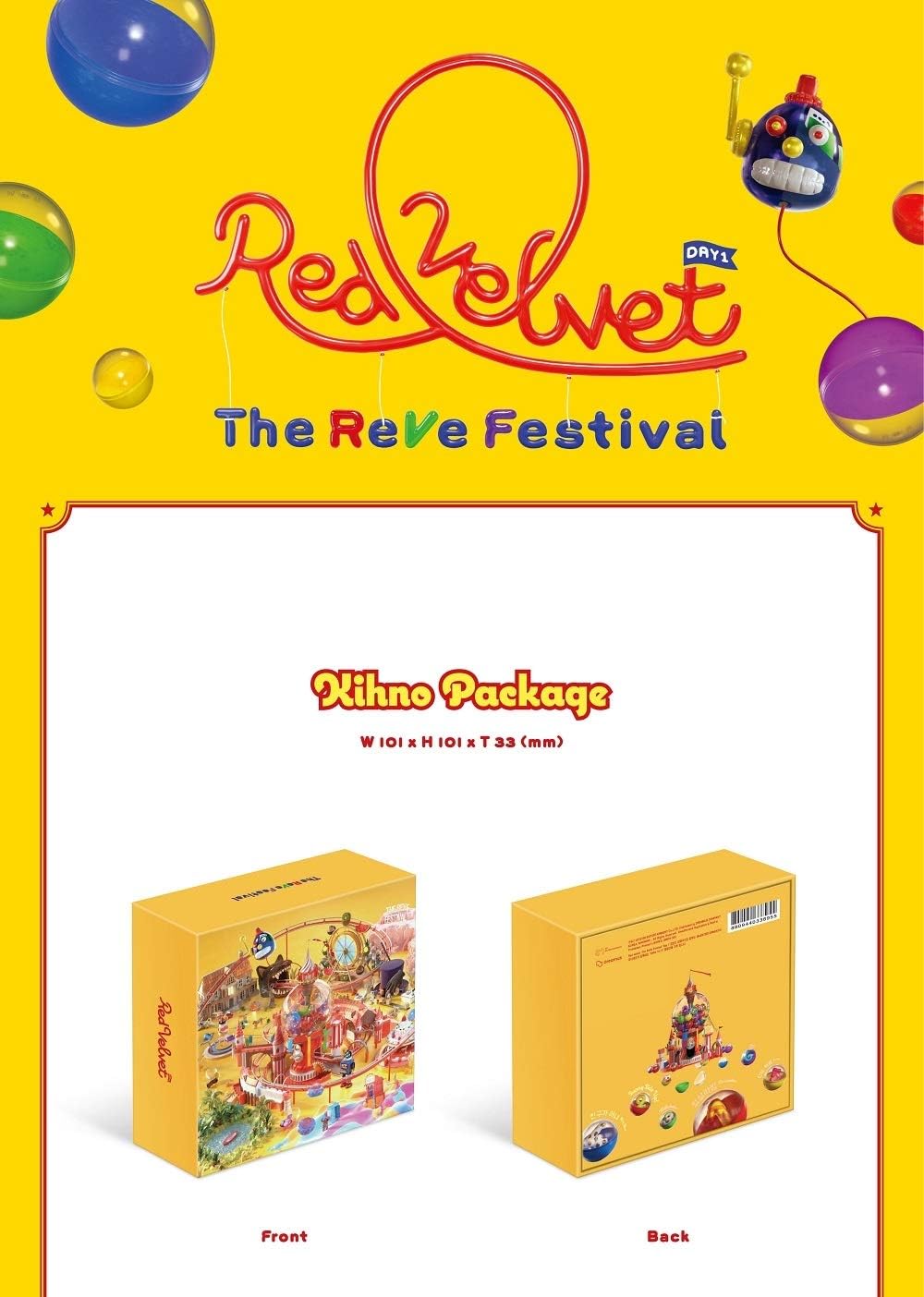 [KIHNO Album] Red Velvet The Reve Festival Day 1 KIHNO KIT+Double Side Extra Photocards BigaMart