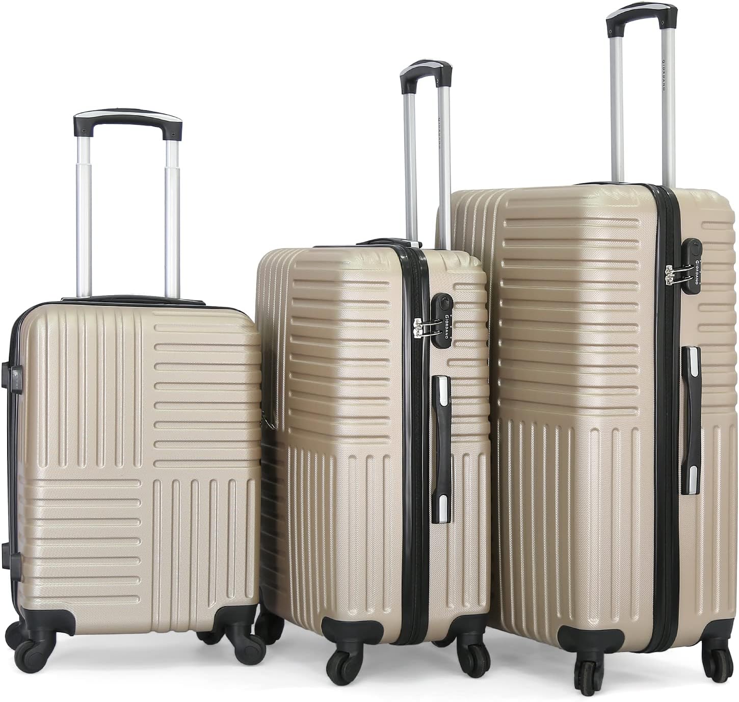 Giordano Trolley Bags 3 Pcs Set Hardside Spinners, Champ, L28 / M24