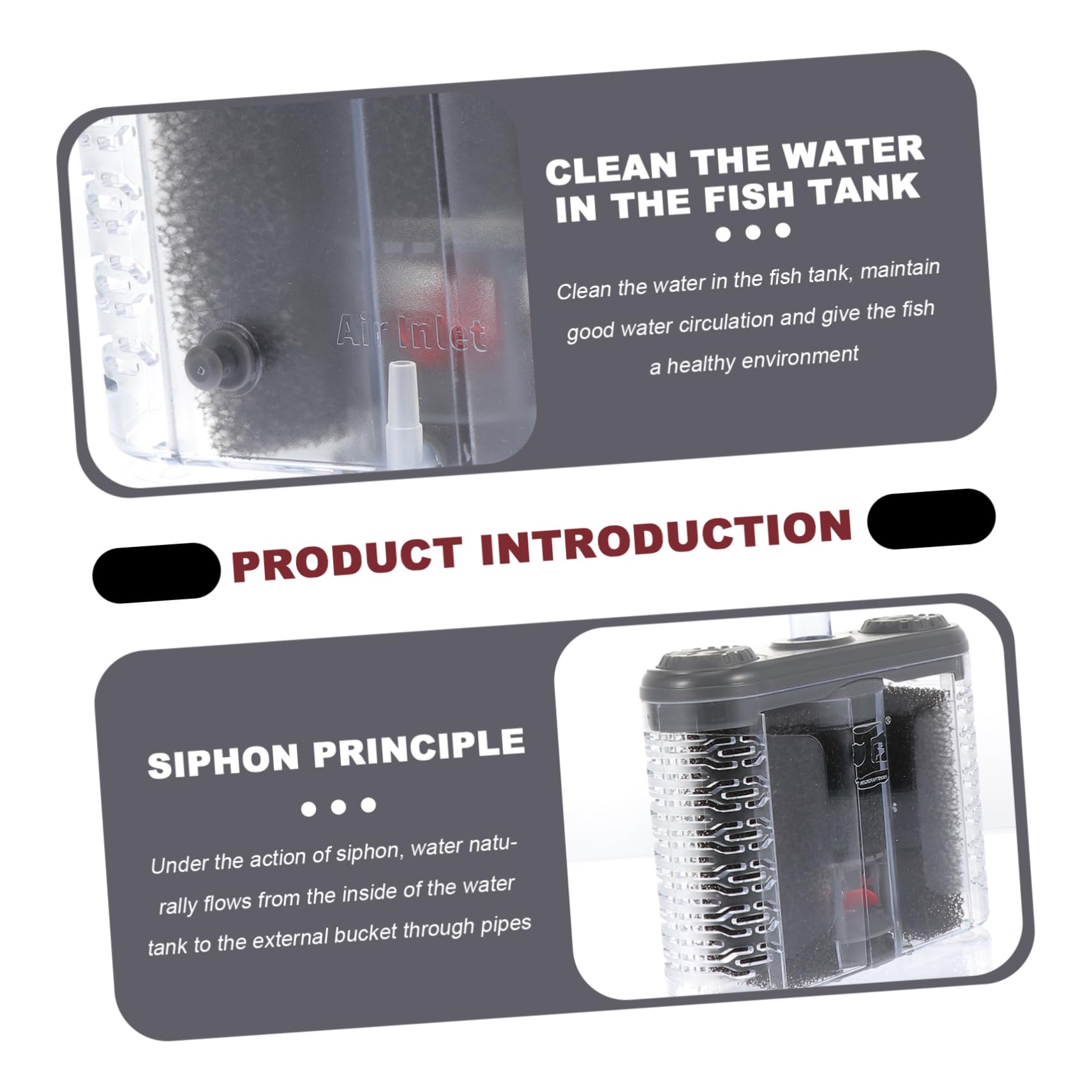 Aquariumfilter aus Kunststoff mit Anti KOT Auffangfunktion zur Wasserwechsel und Reinigung von Schmutz für Fischbecken und Kleiner Fischbecken Geeignet Zufällige Farbe
