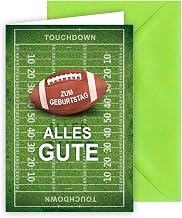 KE - Einzigartige Geburtstagskarte für Männer Format B6, Glückwunschkarte, inklusive Umschlag, Motiv: Football - Touchdown - Zum Geburtstag - Alles Gute