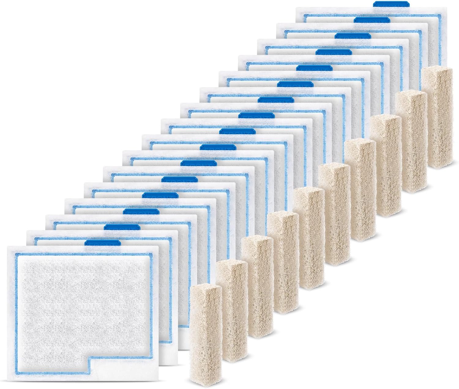 16 Pack Medium Fish Tank Filter Cartridges Compatible with Aqueon QuietFlow LED PRO Power Filter Size 10/Power Filter Size 10/E Internal Power Filter Size 20/Zilla Size 20(+10pcs Filter Pads)