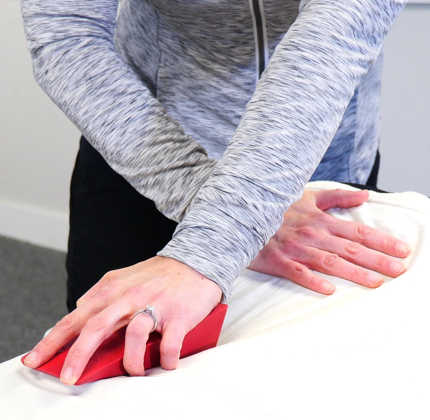 OPTP Mobilization Wedge – Compact and Comfortable Wedge for Spine and Extremity Mobilizations – 1” Molded Groove and Non-Slip Rubber Design