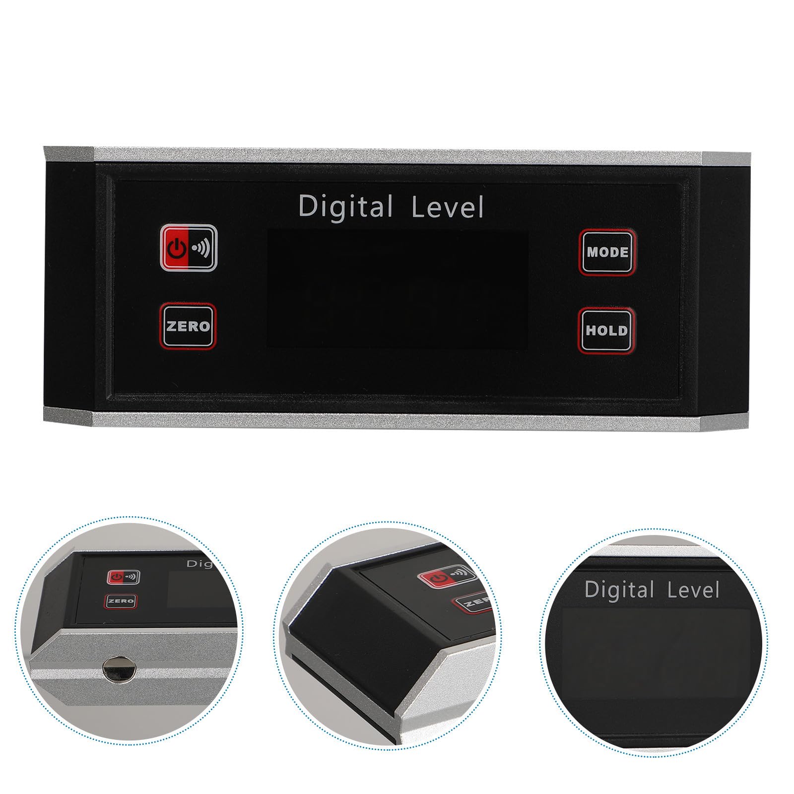 IMIKEYA Inclinómetro Transportador Digital Nivel Electrónico de Burbujas Abs Negro Base en V Imanes Modo de Medida Total y Relativa para Medicina, Madera y Mecánica