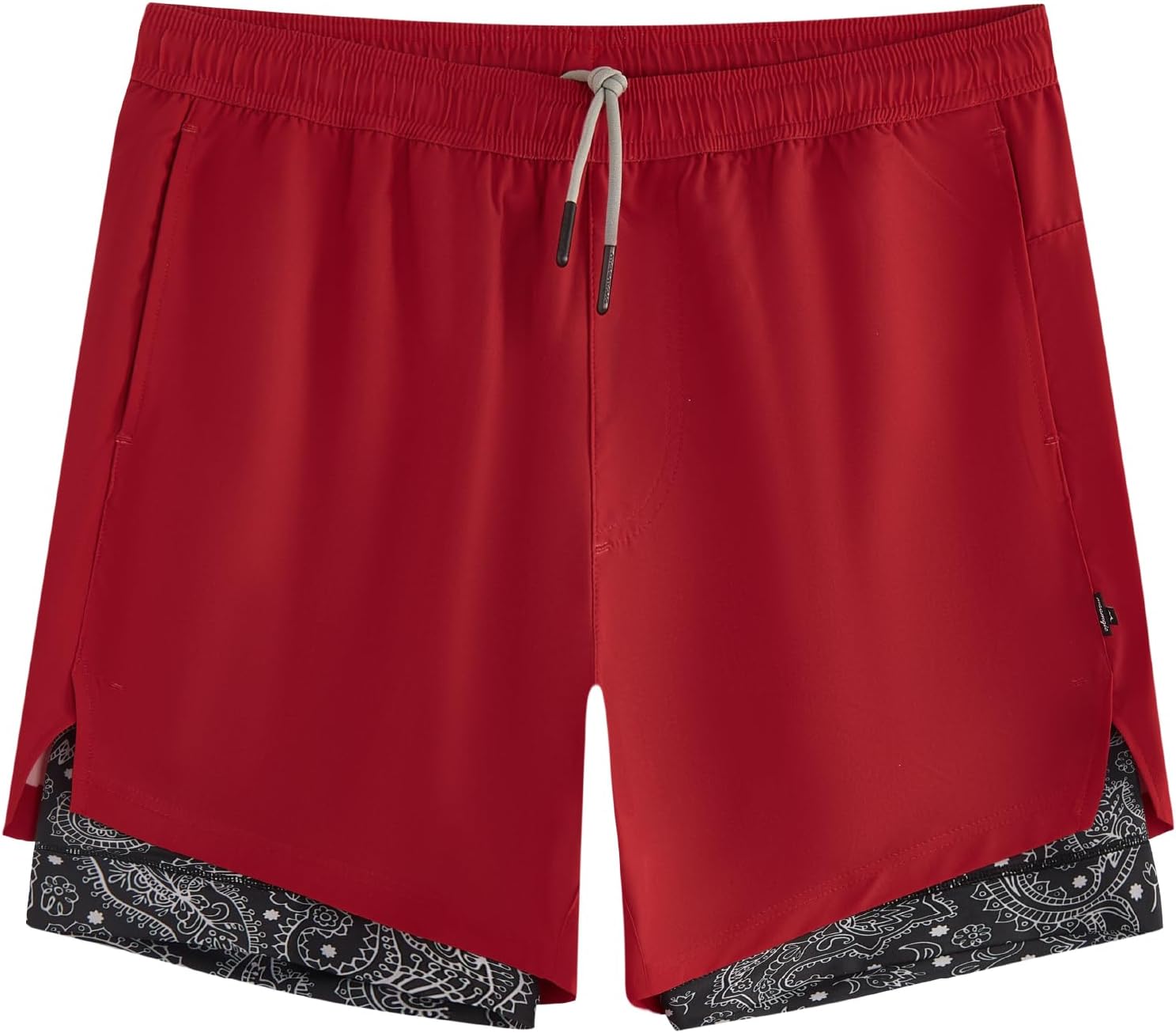 maamgic Mens Workout Shorts 2 in 1 Stretch 7" Gym Shorts Running Shorts with Compression Liner Zip Pocket