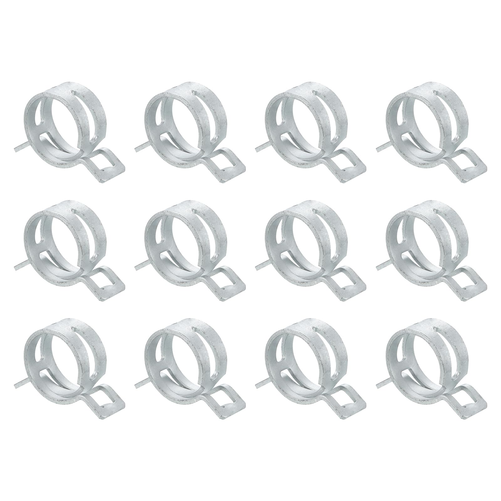 Sourcingmap 12Pcs Spring Band Type Action Fuel/Silicone Vacuum Hose Pipe Clamp