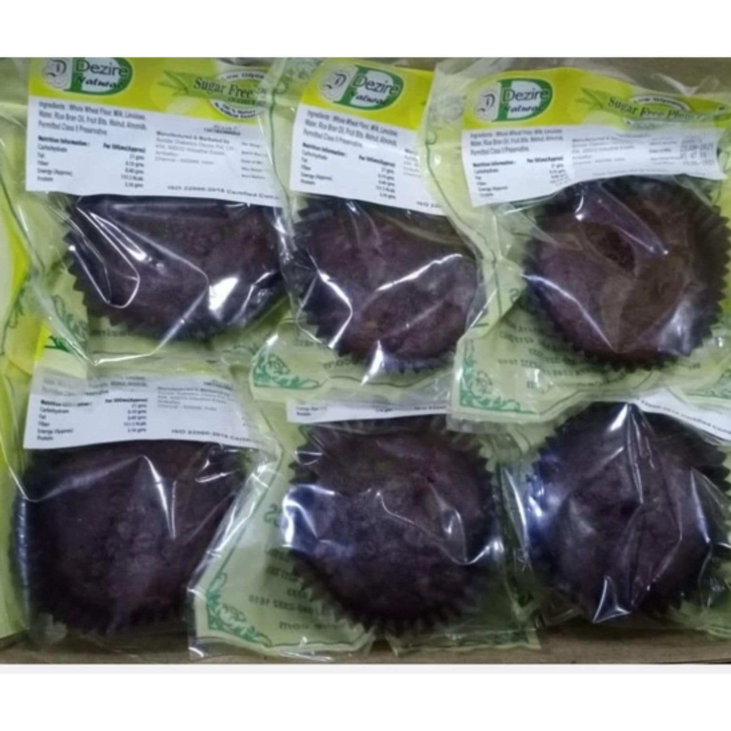 Natural Sugar Free & Eggless Chocolate Cup Cakes/Muffins, (4 Cup Cakes) - 200g (Pack of 3)