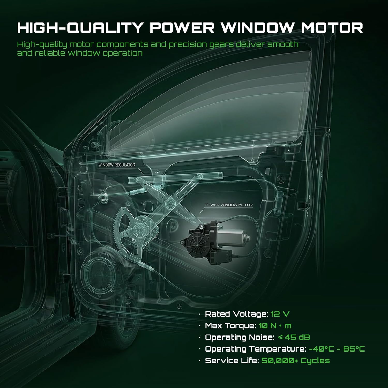 Power Window Motor Compatible with Infiniti Fx35/Fx45 2003-2008 Sport Utility,G35 2003-2006 Sedan Only,Q45 2002-2006 Sedan,Front Driver Side,Replace # 80731AR001 80731JM10A 12227101 1AWPM00228