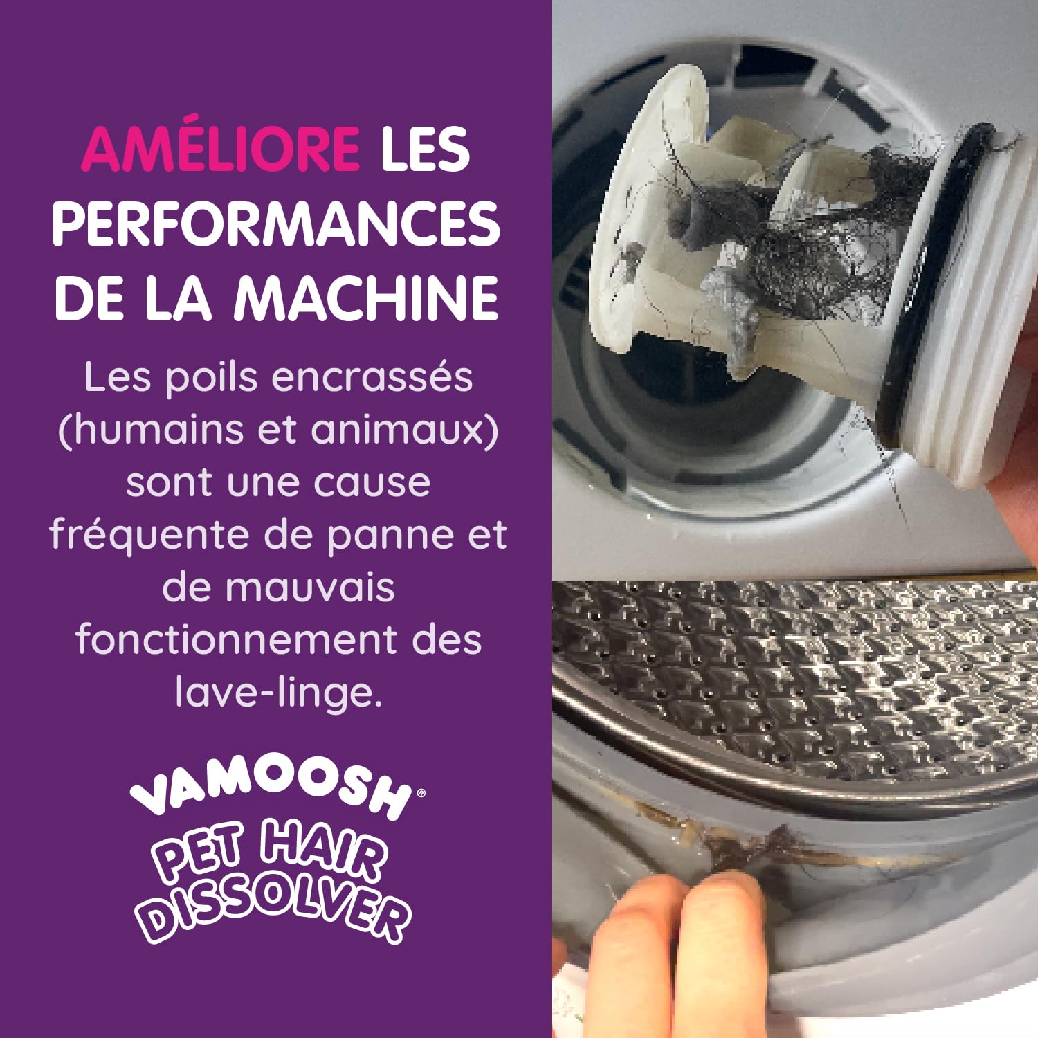 Vamoosh Lot de 6 boîtes d'épilation pour le linge 45,7 x 1,5 g - Dissout poils chien chat machine à laver