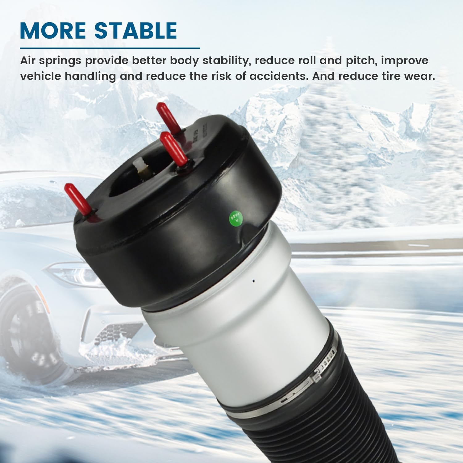 Front Right Air Suspension Strut Shock Absorber Compatible with 4Matic 2007-2013 Mercedes Benz S-Class W221 4WD S350 S450 S550 Cl550 2213200538, Front Air Shocks