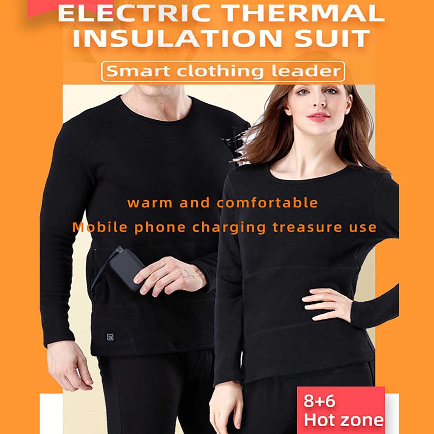 Męska bielizna termoaktywna, podgrzewane elektrycznie spodnie USB Ciepła odzież na zimę (bez baterii) (Color : SZARY, Size : XXL-XXLarge)