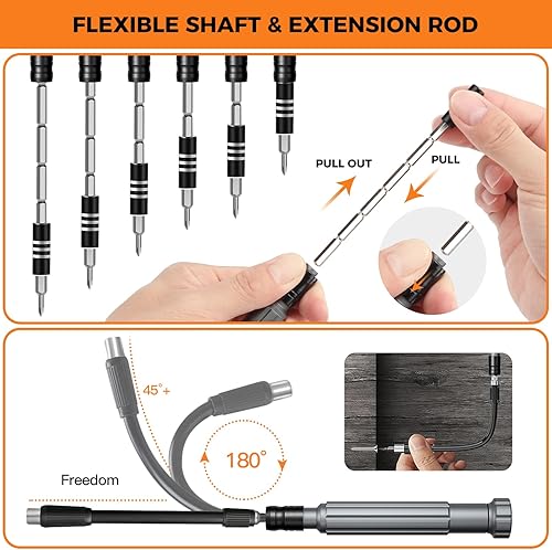 Miniatura 4 de Juego de destornilladores de precisión, 150 destornilladores profesionales para computadora, kit de herramientas de reparación con destornillador