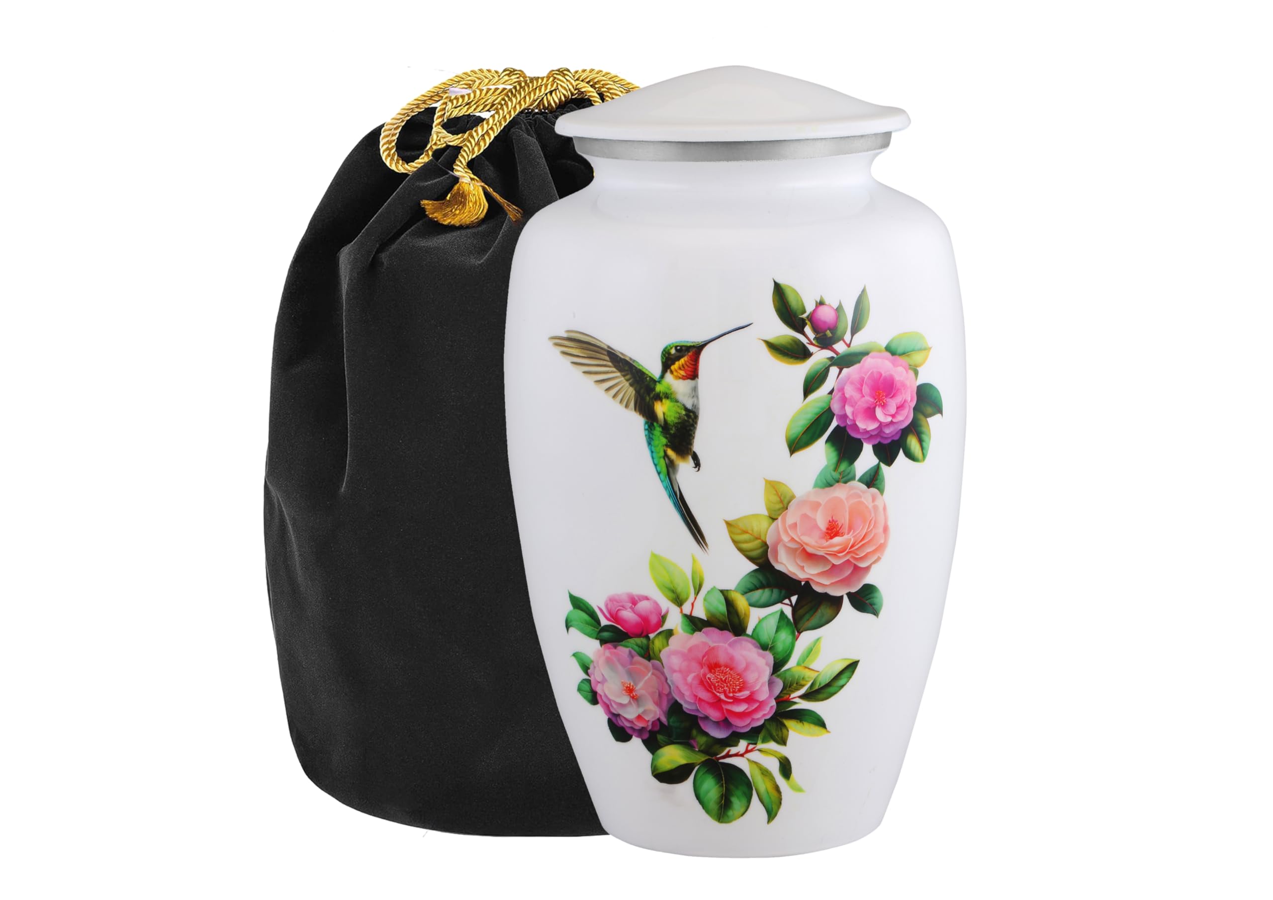 Beautiful Hummingbird Decorative Urn Unique Camellia Flower Design for Final Resting Place Adult Human Size Camellia Flower Adult
