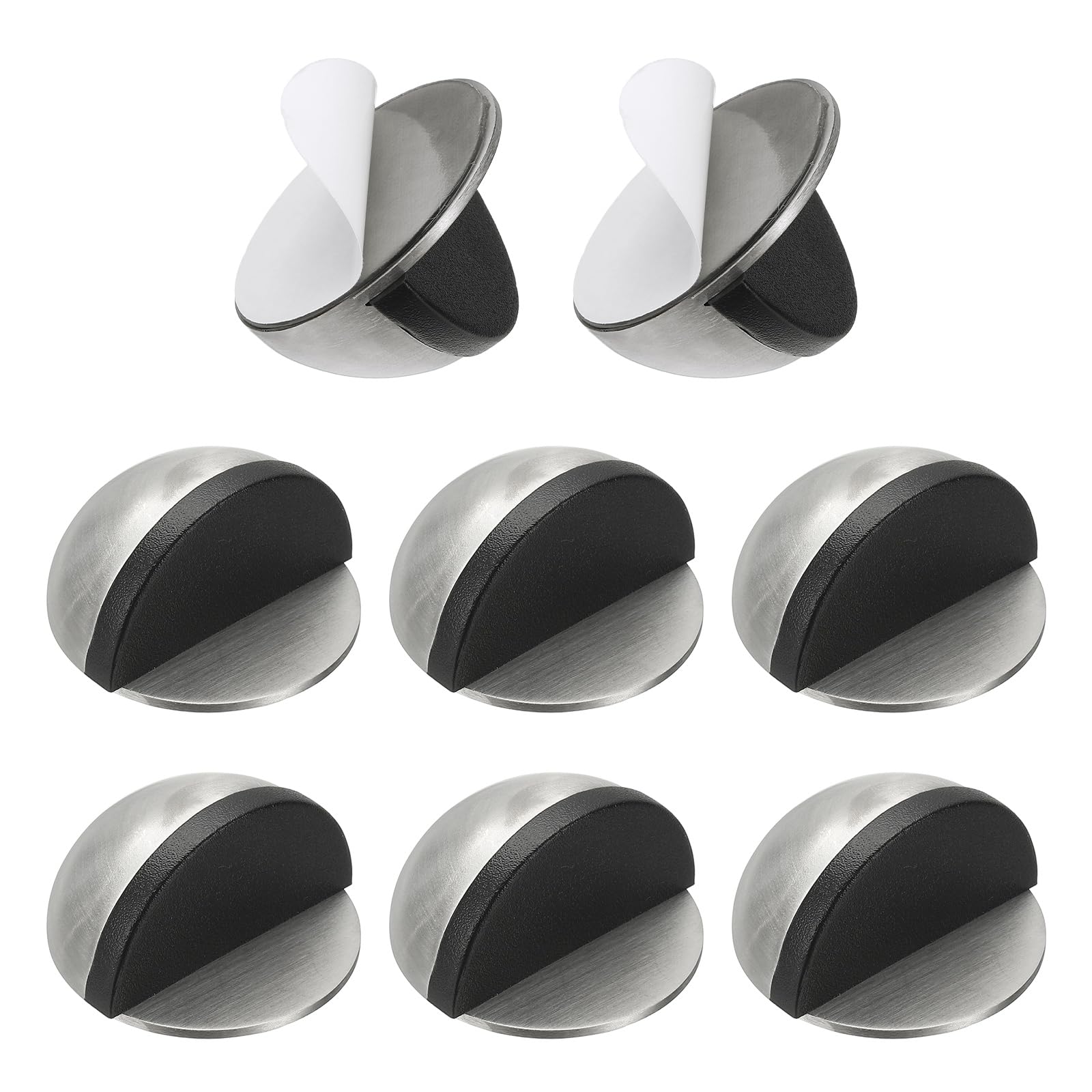 Butées de porte en acier inoxydable demi-lune PATIKIL lot de 8 au sol argenté