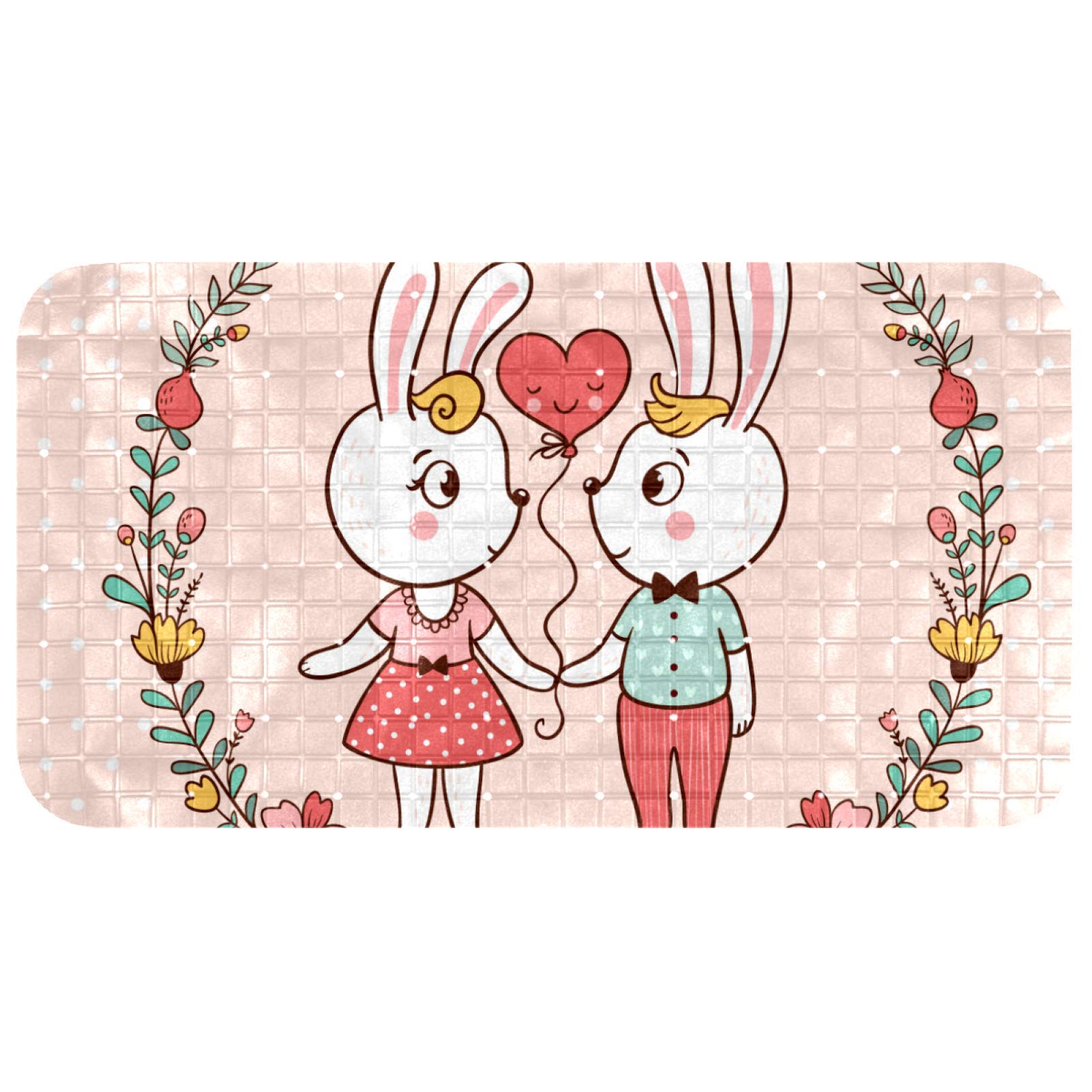 Tapis de bain antiglisse lapin 68 cm pour sécuriser le bain de vos tout-petits