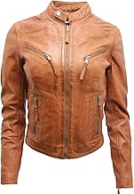 Infinity Leather Women's Classic Slim Fit Genuine Leather Biker Jacket