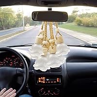Vista 6 de 20 botellas difusoras de coche con forma de rosa esmerilada, botella difusora vacía colgante para automóvil, difusor de aceite esencial de perfume