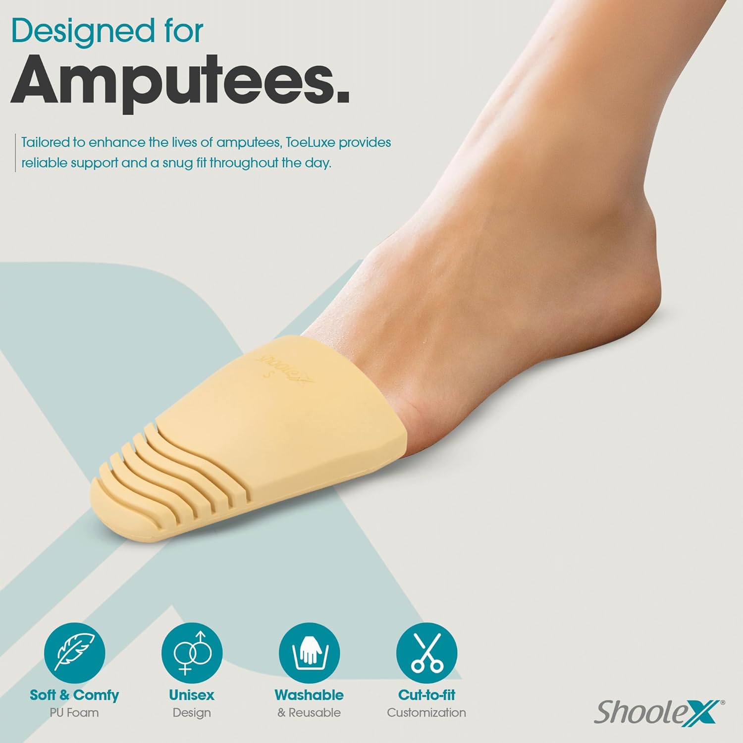 Amputee Toe Filler Soft PU Foam Partial Foot Amputation Customizable for Men and Women (Large)