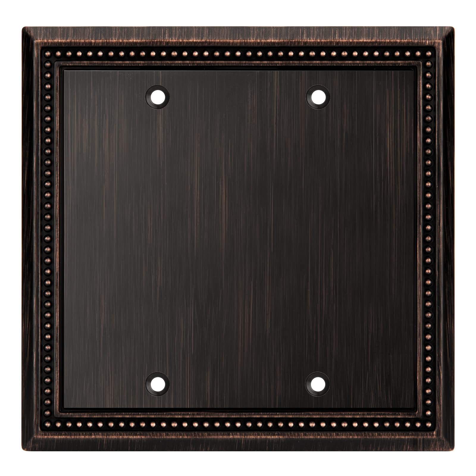 Henne Bery Sunken Pearls Heavy Duty Decorative Wall Plate Switch Plate Outlet Cover (Double Blank, Aged Bronze)