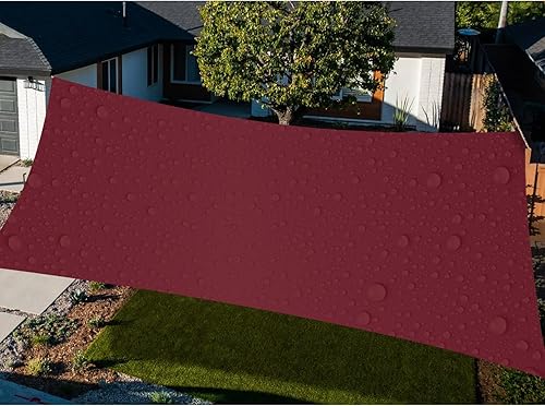 Miniatura 2 de TANG Sun Shades Depot - Toldo cuadrado de punto impermeable de 10 x 10 pies, borde curvo, color rojo, 9.17 ozm, con bloqueo U*V, tela de pérgola