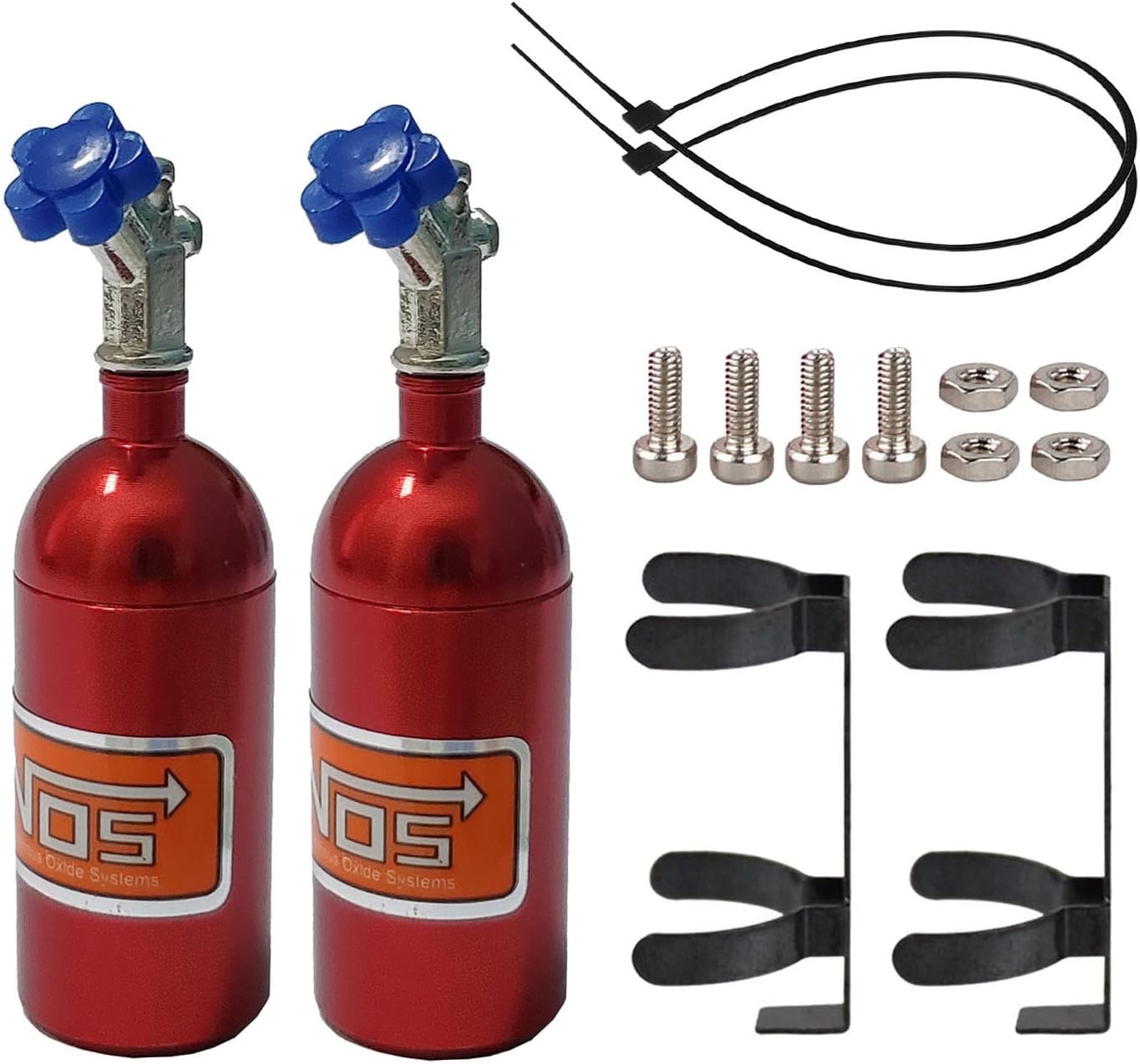 2Pcs RC Simulation Decoration NOS Nitrogen Bottle for 1/10 RC TRX4 Axial SCX10 90046 Redcat GEN7 gen8 D90 TF2 Tamiya CC01 HSP Rock Crawler (Black)