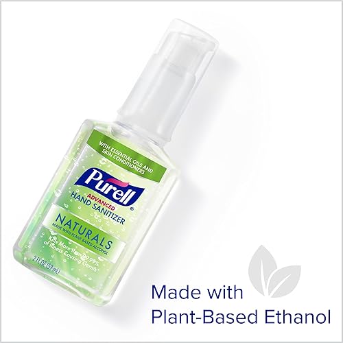 Miniatura 3 de Purell Advanced Hand Sanitizer Naturals con alcohol a base de plantas, aroma cítrico, botella con bomba de tamaño de viaje de 2 onzas líquidas