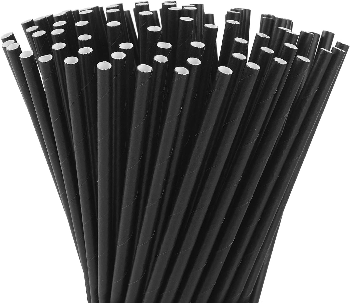 100 Biodegradable Black Paper Straws
