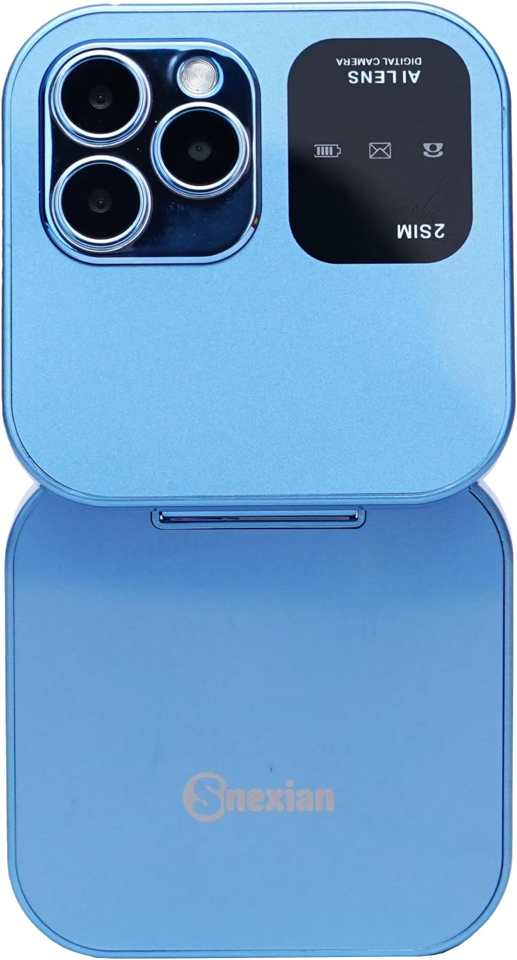 All-New Rock X Flip Dual Sim |Keypad Mobile| with 1.8" Display |Flip|Fold| Call & SMS Indicator|Crystal Back Panel |BT Dialer|Voice Changer |Long Lasting Battery|FM|Camera|Feature Phone| Blue