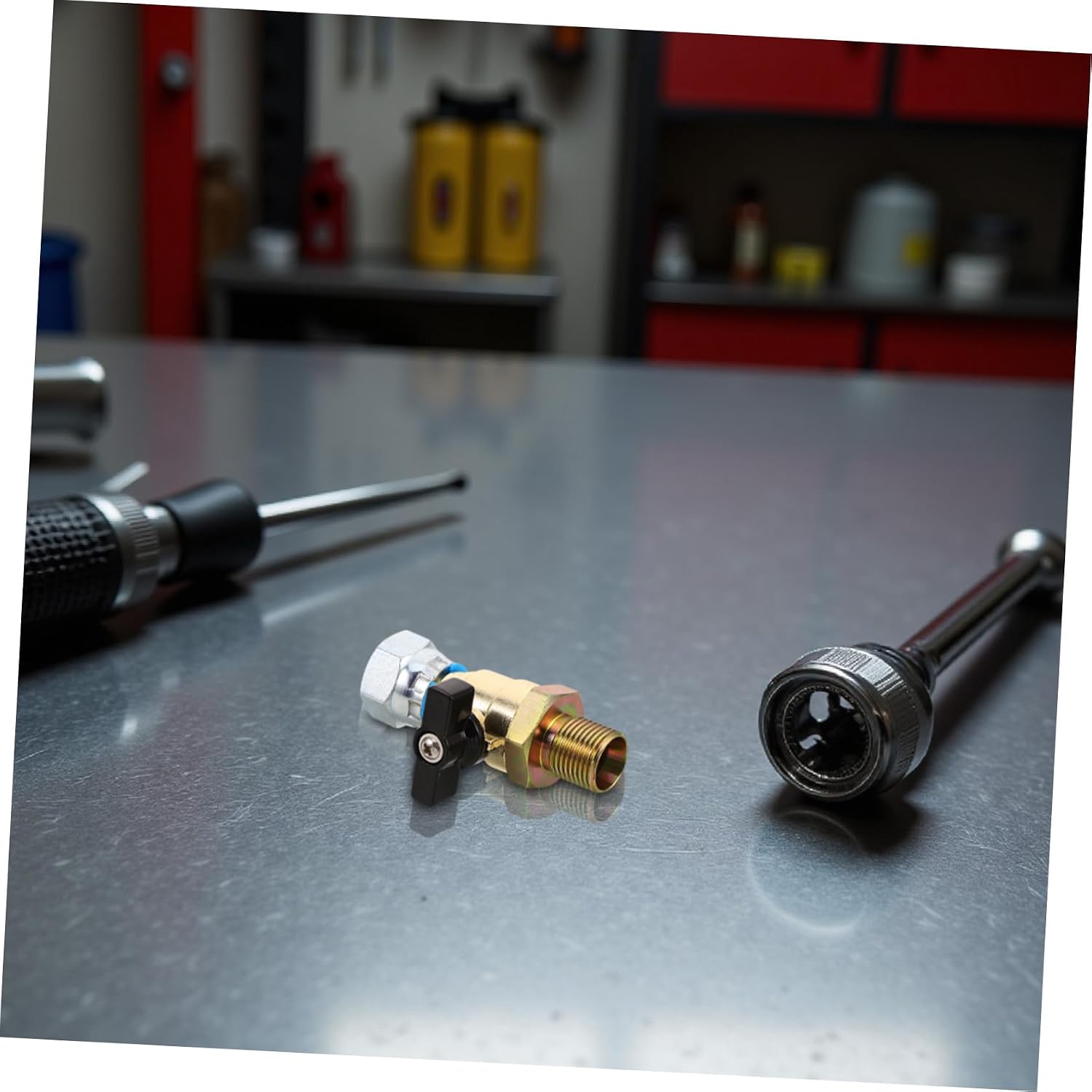 Universal Car Front Wheel Air Brake Cutoff Valve 18mm Thread Alloy Rustproof Vehicle Air Brake System Accessory for Commercial Truck Repair