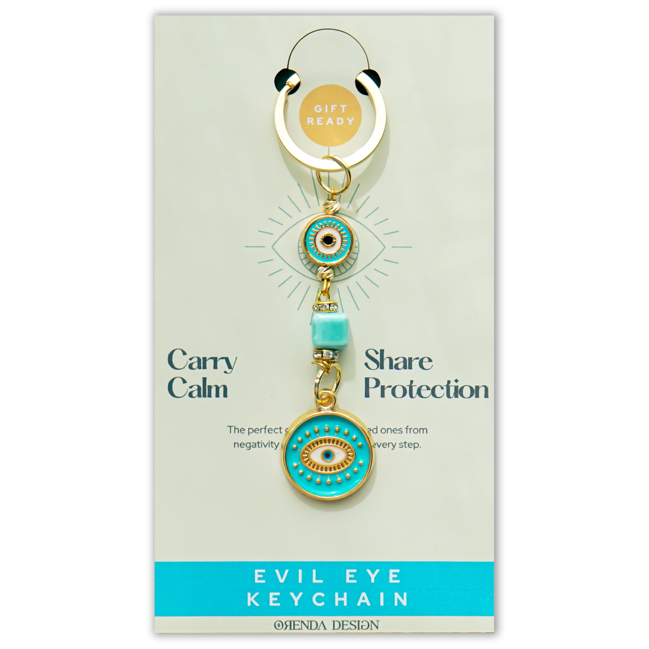 Evil Eye Keychain Charm Collection – Gold-Plated Handmade Amulets for Spiritual Protectio…
