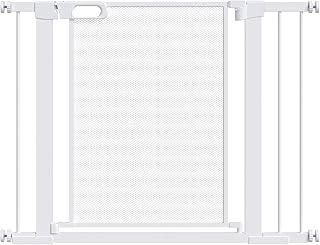 PawHut Pressure Fit Safety Gate for Doorways and Staircases, Dog Gate w/ Auto Closing Door, Pet Barrier for Hallways w/ Double Locking, Openings 75-103CM - White