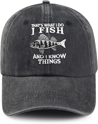 Fishing Lover Gift, Embroidered Baseball Hat for Men Women