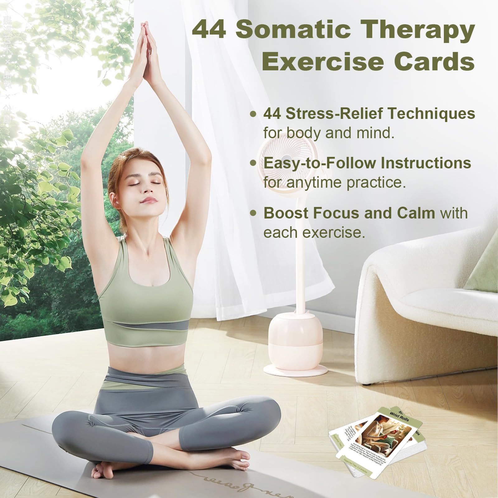 Somatic Therapy Exercise Cards, 40 Mindfulness Cards with Simple Practices - Image 4