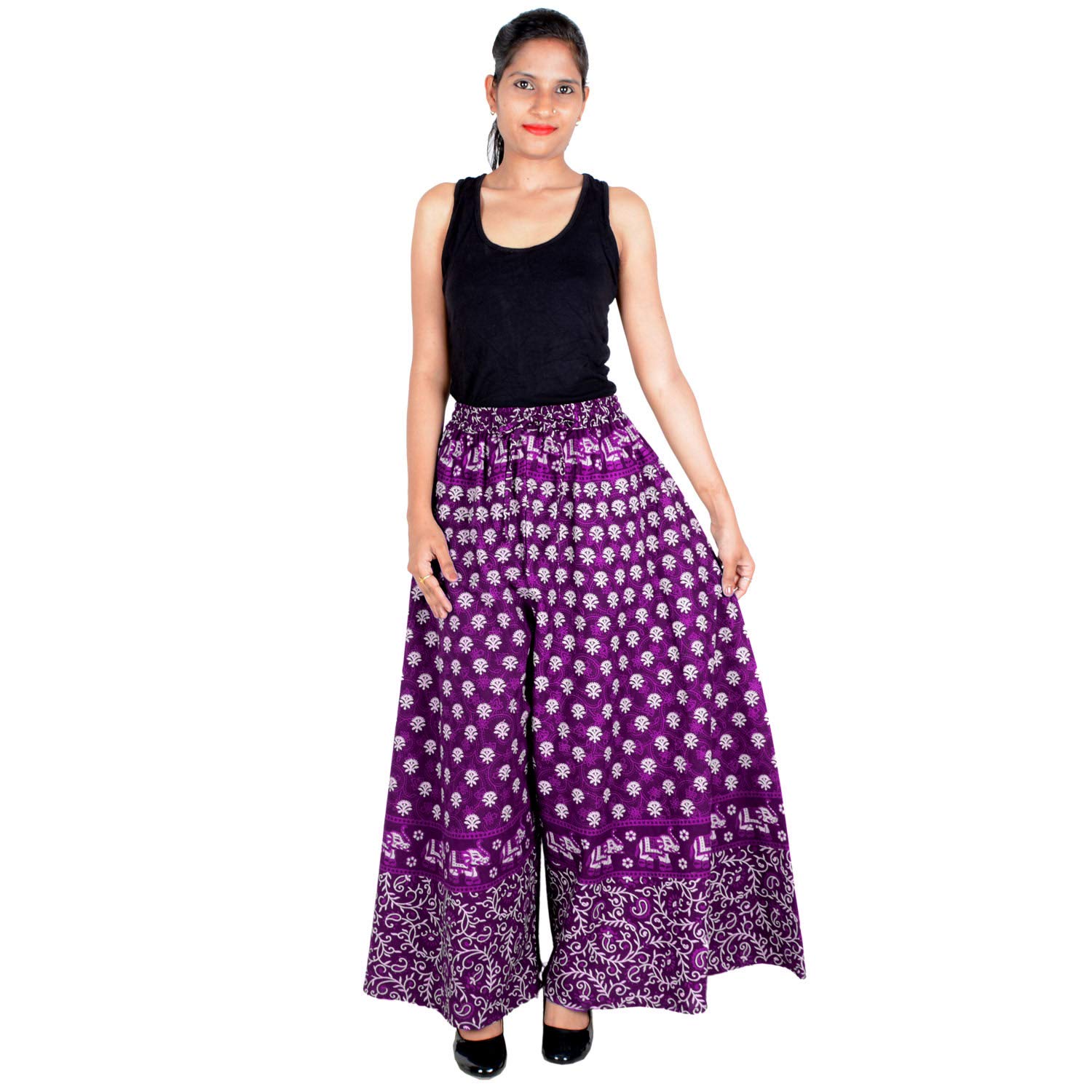 rajvila Women's Cotton Regular Fit 36 inch Length Printed Palazzo for Women(P36NT_0009)-picture-16