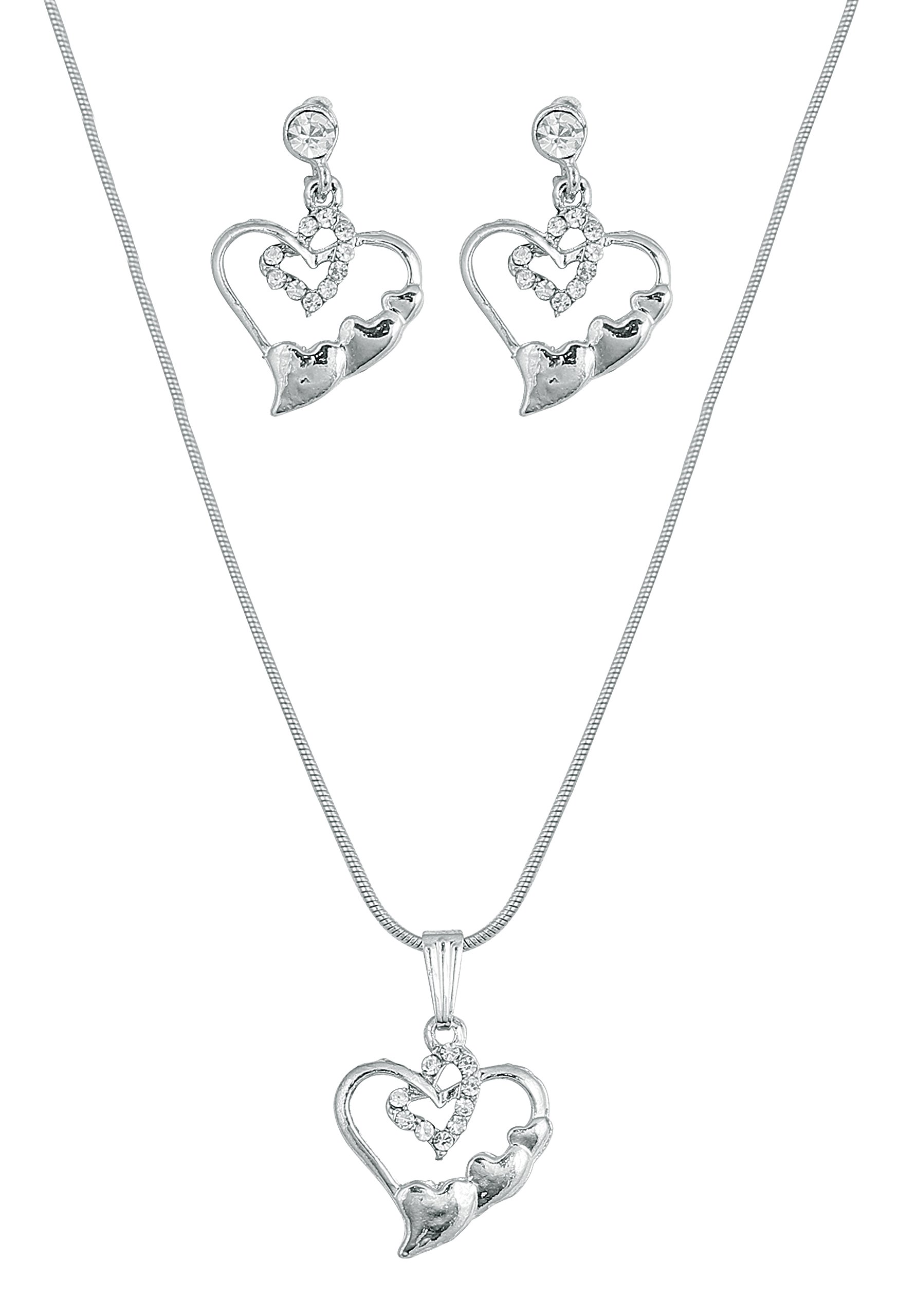 TouchstoneIndian Bollywood delicate Creative Designer Jewelry Pendant Set colorful In Gold And Silver Tone For Women.