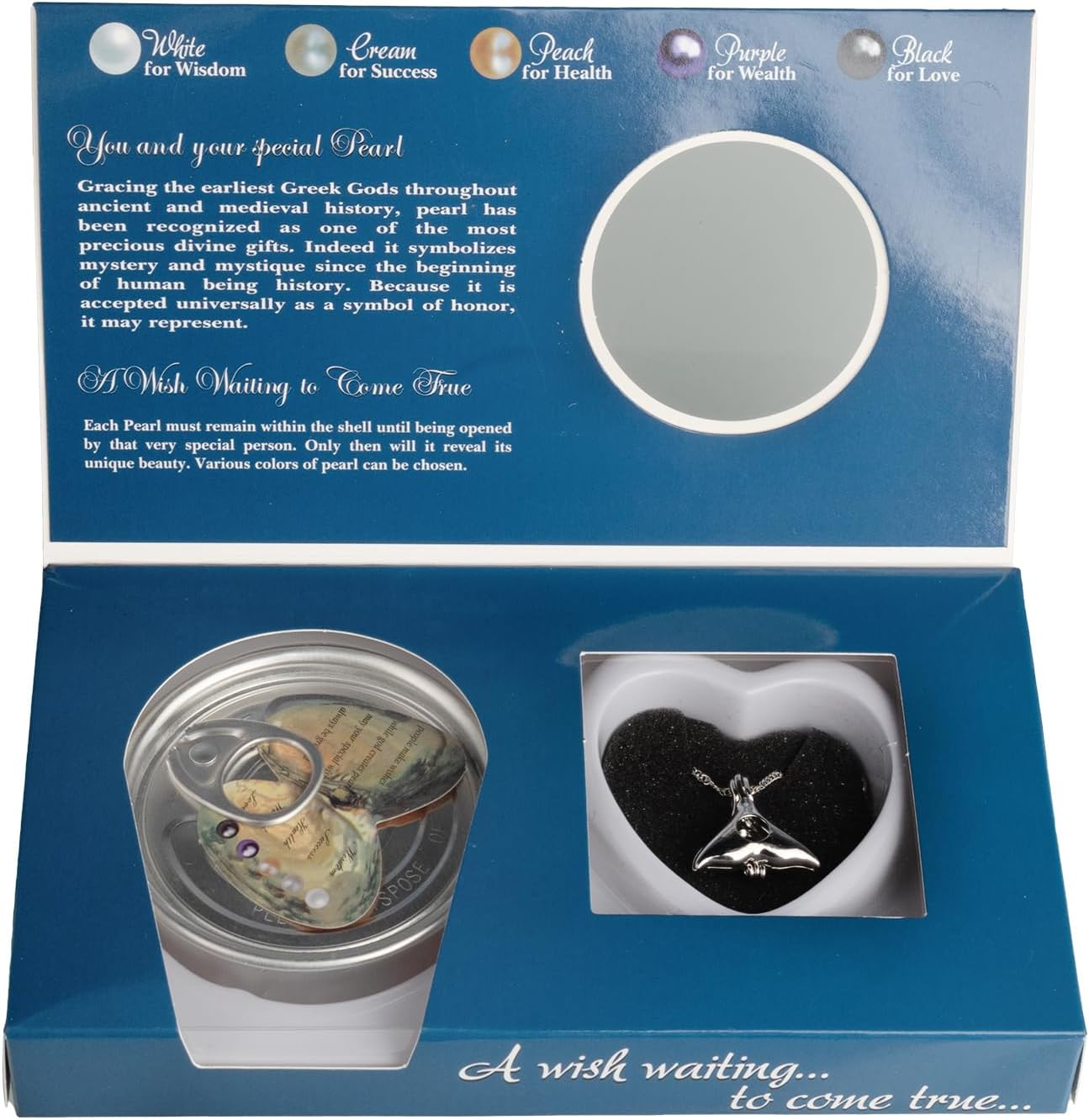 Wish Cultured Pearl Necklace, Love Wish Kit, Necklace Cage Locket in Oyster Set, 16.9", "Surprise Gift For Wife, Girlfriend, Mother