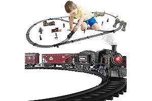 Classic Electric Train Set for Kids with Smoke and Realistic Sounds