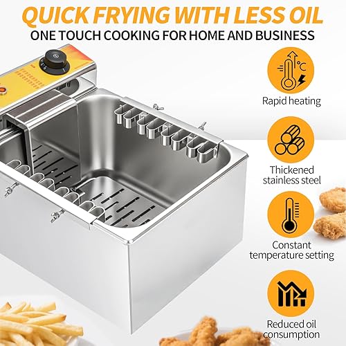Miniatura 2 de Freidora comercial, 12 litros eléctrica totalmente automática de queso para perros calientes, parrilla de salchicha, tira de horno, freidora