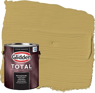 Glidden Total Exterior Paint & Primer All-in-One, Shutter Bug/Yellow, Satin, 1 Gallon