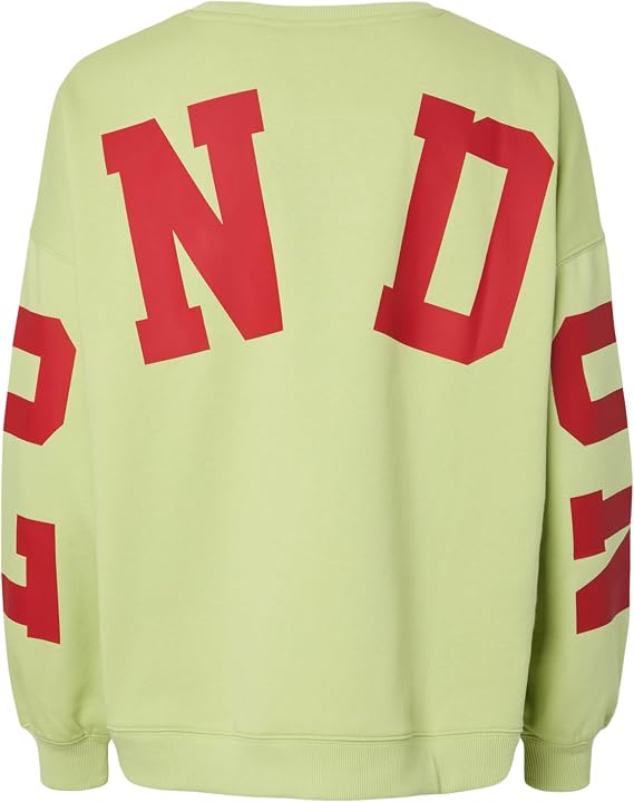 Sudadera Oversize De Cuello Redondo Pieces | Cómoda Y Con Estampado Para Mujer
