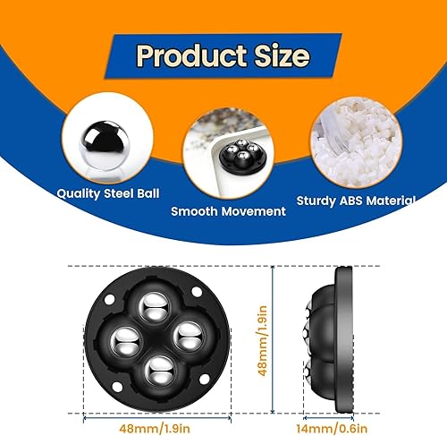 Miniatura 2 de Ruedas giratorias autoadhesivas  Rueda universal giratoria de 360, rodamiento de transferencia de bolas mini para pequeños electrodomésticos de
