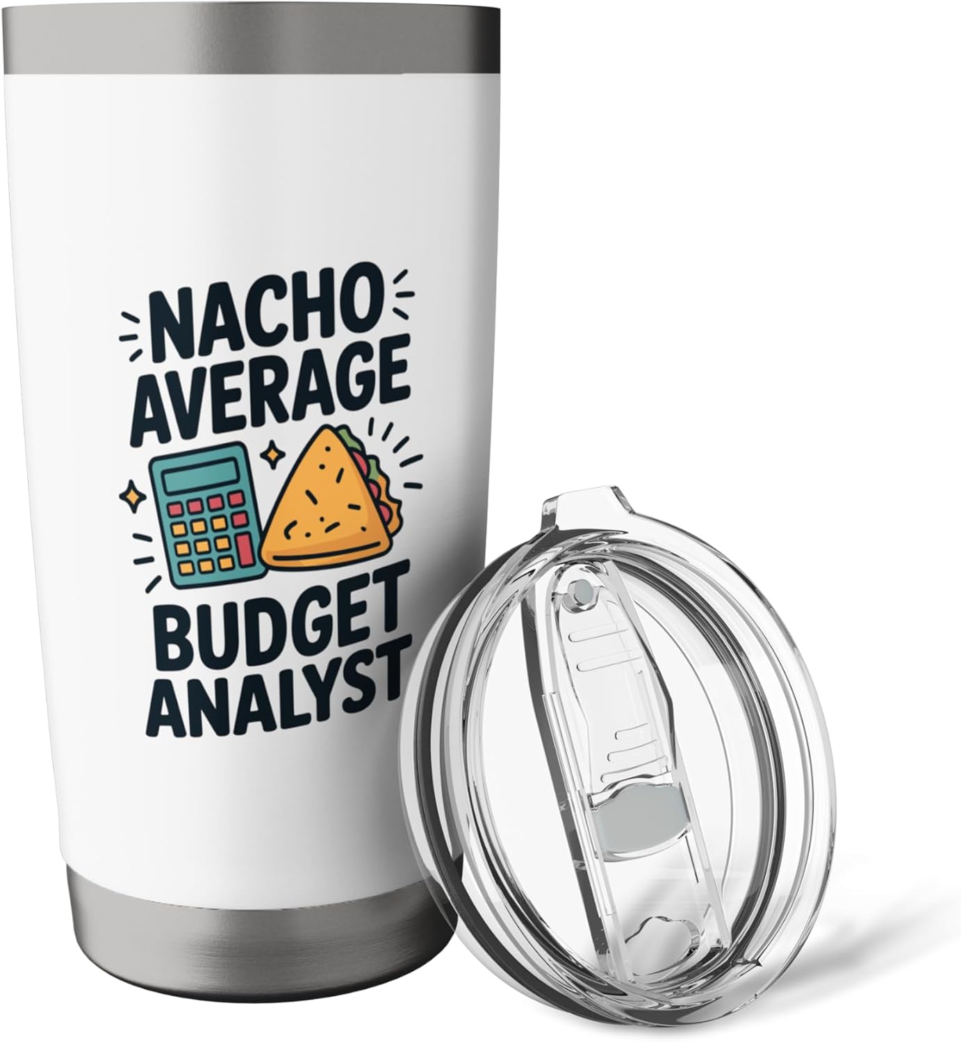 Nacho Average Budget Analyst, Accounting Finance Accountant Stainless Steel Insulated Tumbler image 5