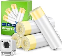 80 Count Cat Litter Bags for Self-Cleaning Cat Litter Box, 4 Rolls Drawstring Trash Waste Bags for Robot, Replacement Extra Large Cat Litter Box Liners, 24 x 11 Inches（4 Packs/80 Counts）