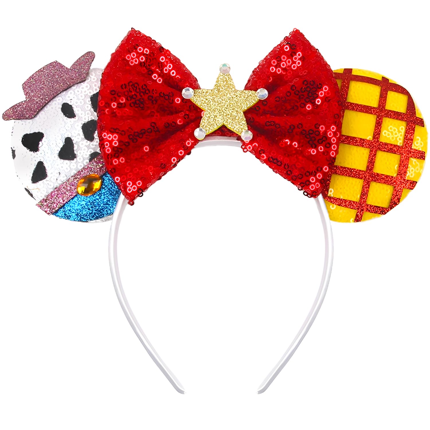 MADO cow boy woody mouse ears headband for kids boys women,cowboy mini ears headbands for women kids girls (woody)