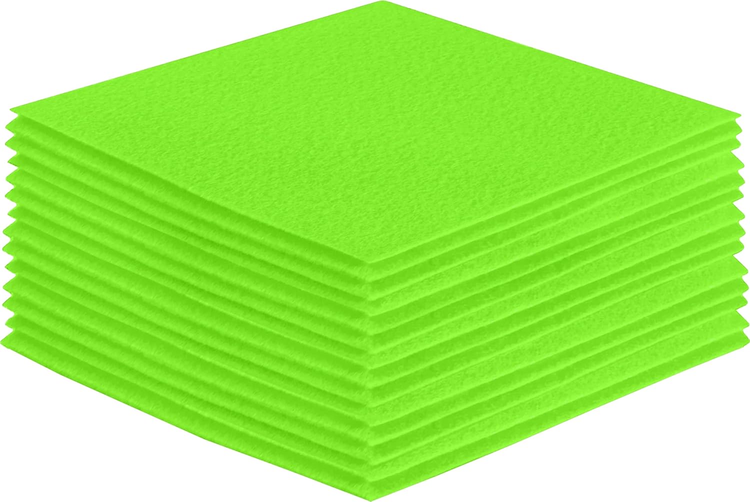 FabricLA Acrylic Felt Sheets for Crafts - Soft Precut 8 X 8 Inches (20cm X 20cm) Felt Squares - Use Felt Fabric Craft Sheets for DIY, Hobby, Costume, and Decoration - Neon Green, 30 Pieces