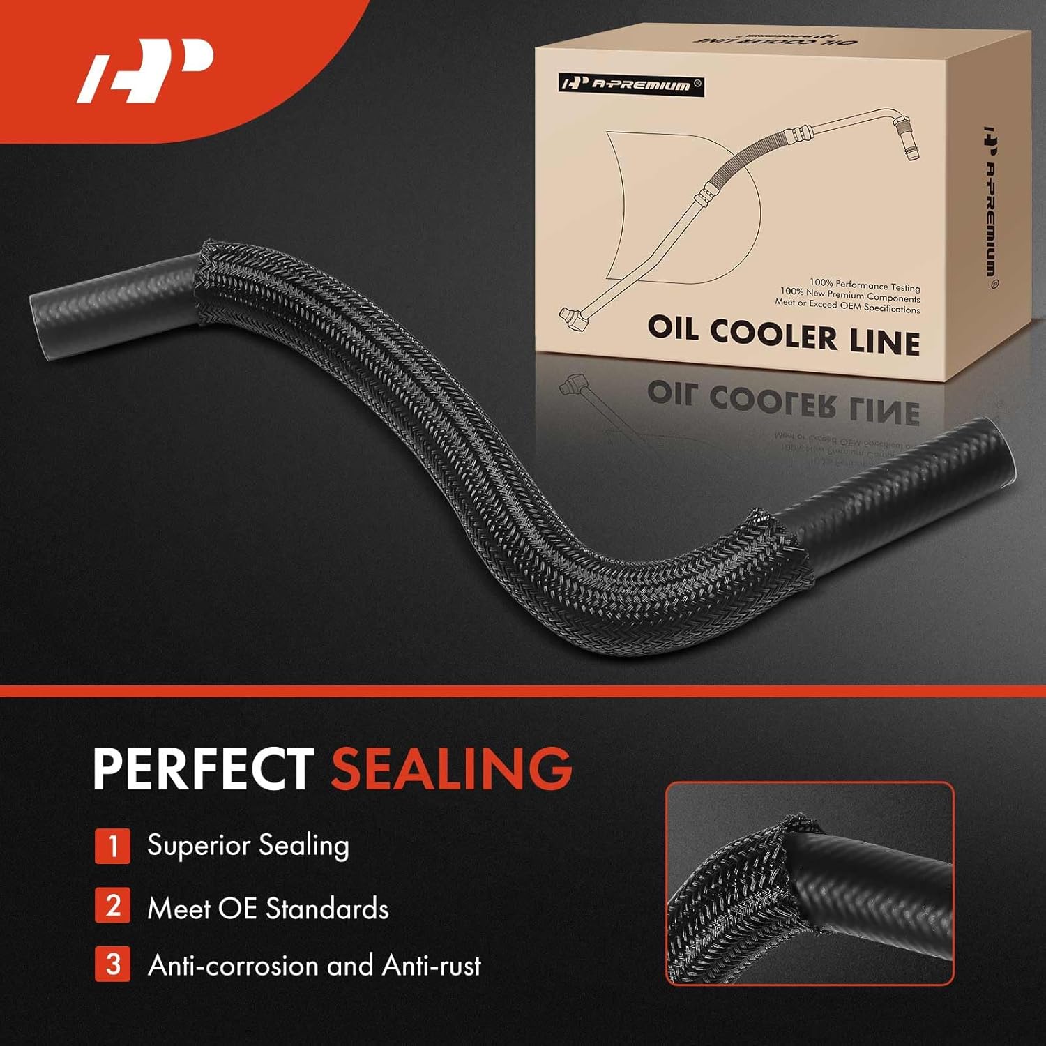 A-Premium Engine Oil Cooler Line Hose Assembly Compatible with Ford EcoSport 2018 2019 2020 2021, 2.0L