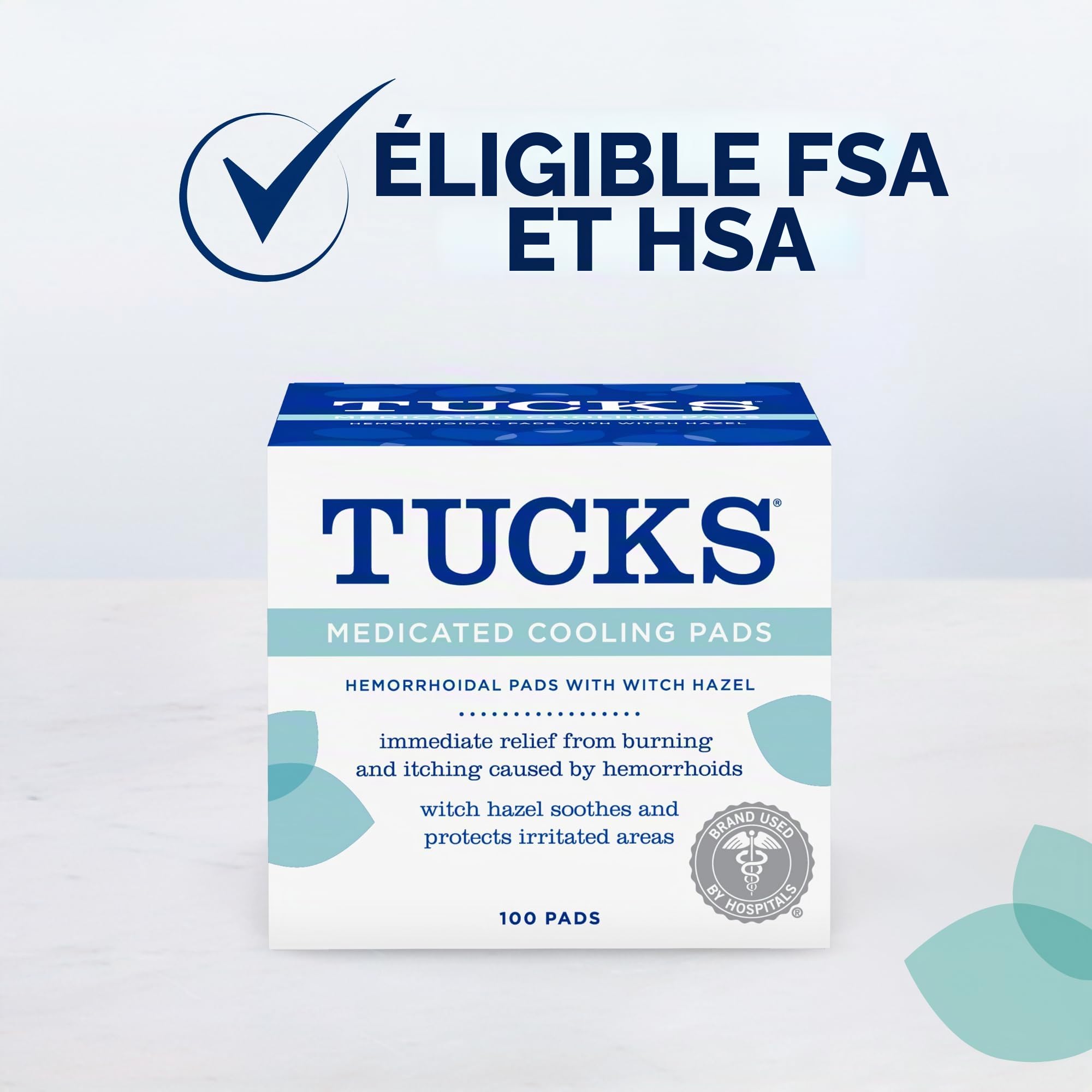 Tampons de refroidissement médicamentés, 100 tampons - plis