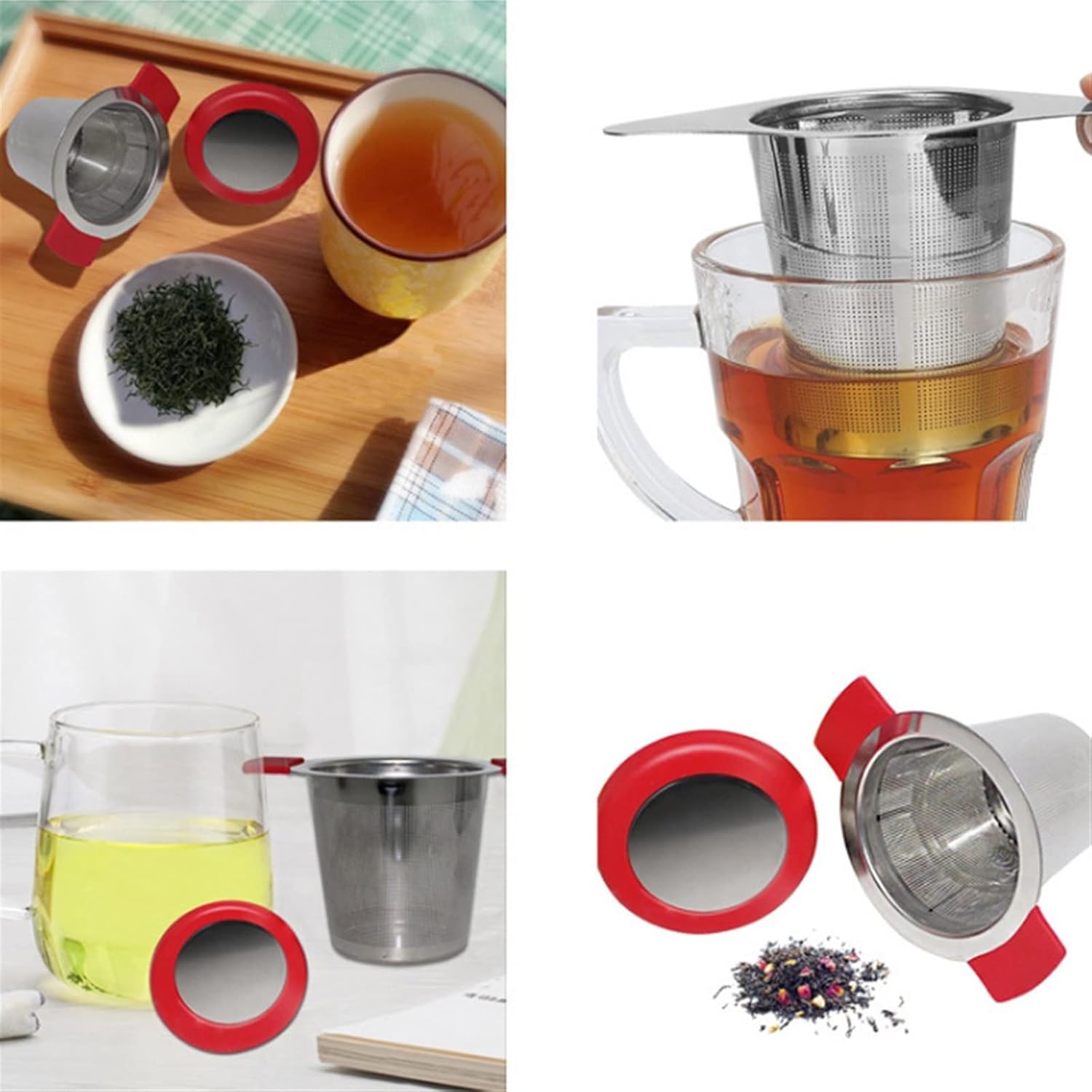 Food Strainers， Stainless Steel Tea Infuser Basket Tea Coffee Filters Reusable Filter Fine Mesh Tea Strainer With And Lid Kitchen Accessories Strainer
