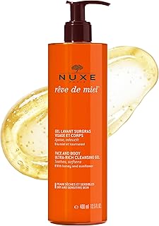 Nuxe Rêve de Miel Ultra-Rich Body Wash with Honey & Glycerin | Shower Gel for Dry & Sensitive Skin, 13.5 Fl Oz [Amazon-developed Certification] Compact by Design