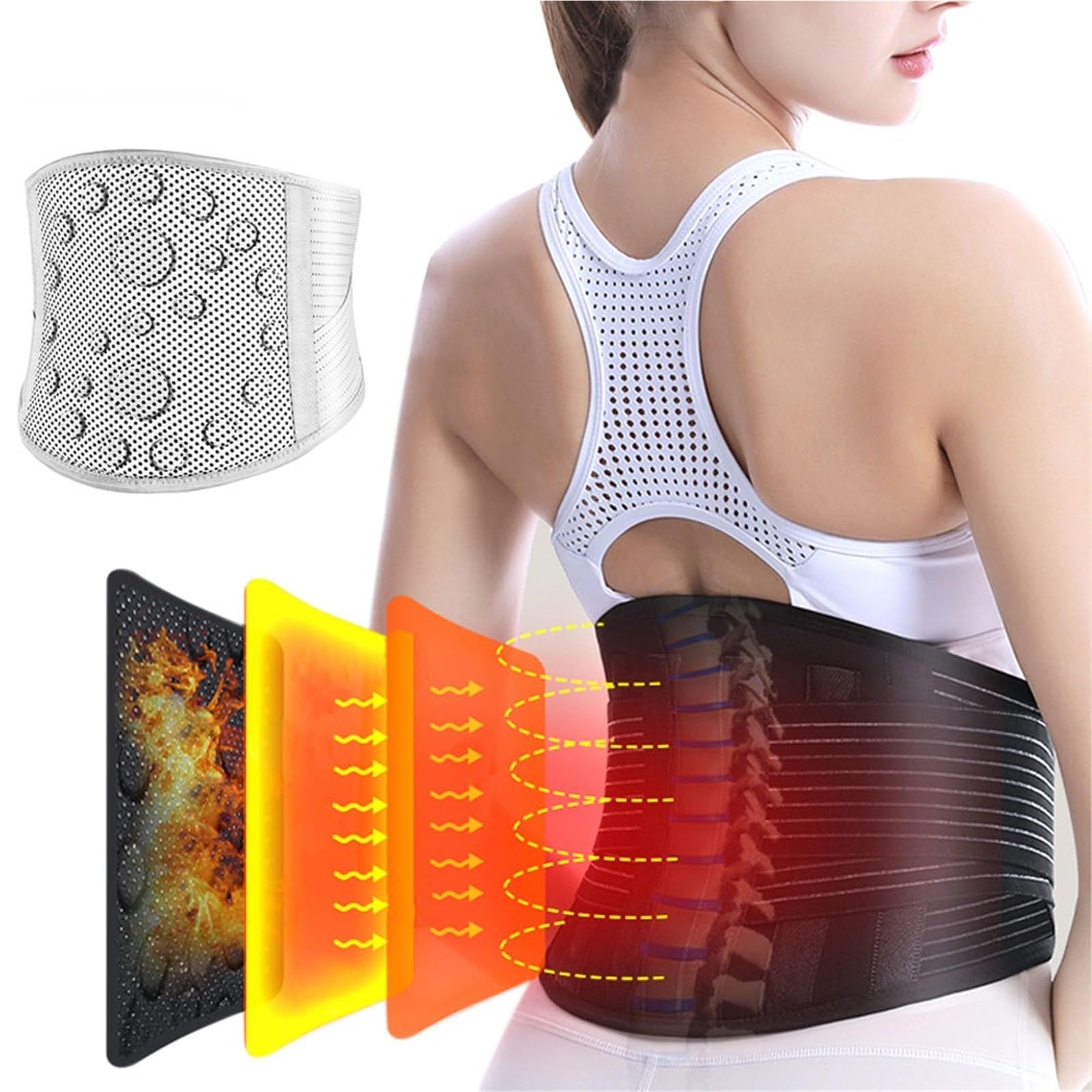 Faja para la Espalda lumbar Cinturón de soporte for la cintura y parte inferior espalda