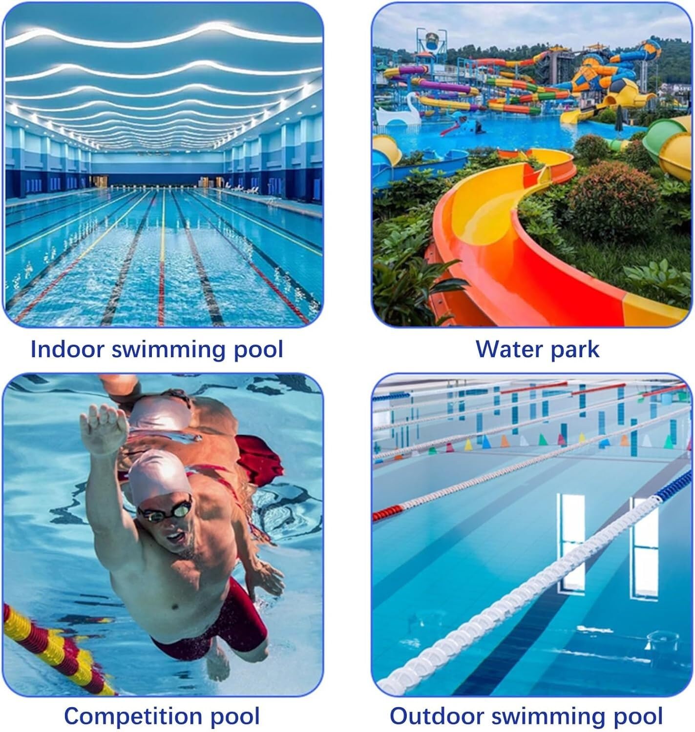 Safety Pool Lane Divider zestaw linek z pływakami, markery do basenów i plaż, trwałe liny zabezpieczające do treningu pływania, sportów wodnych i rekreacji (6 cm)